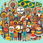 Roda de samba, baiana vendendo acarajé e artista pintando em tela são exemplos de diferenças culturais brasileiras.
