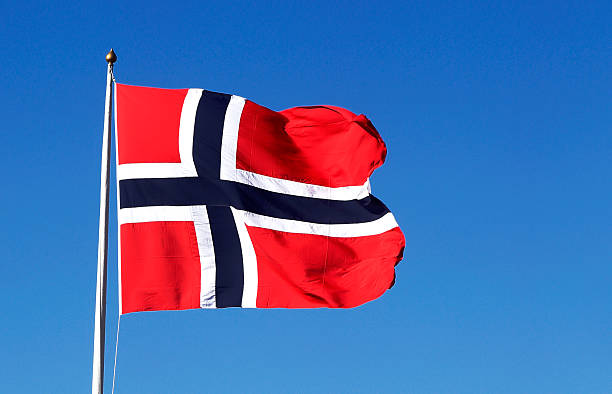 A bandeira da Noruega.