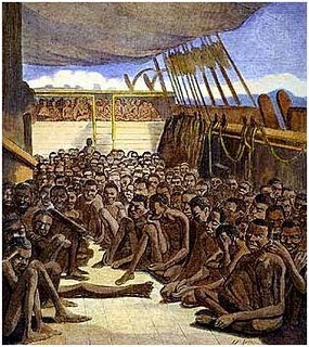 Ilustração de um navio negreiro.