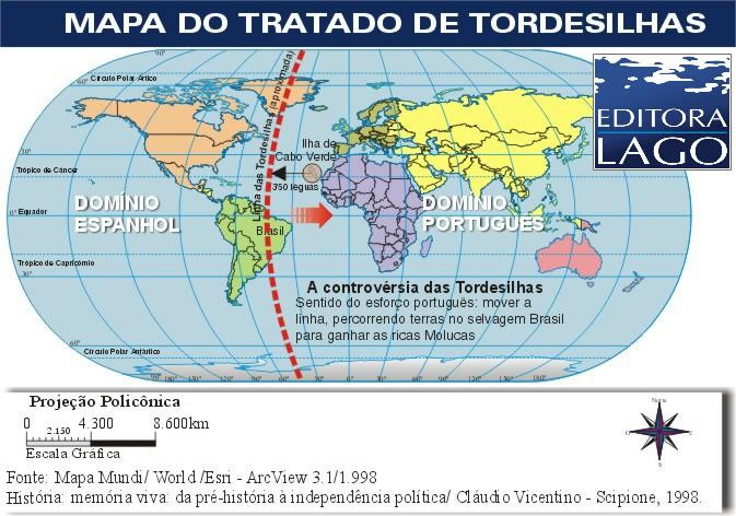 Tratado de Tordesilhas: história, mapa e influência no Brasil - Toda ...