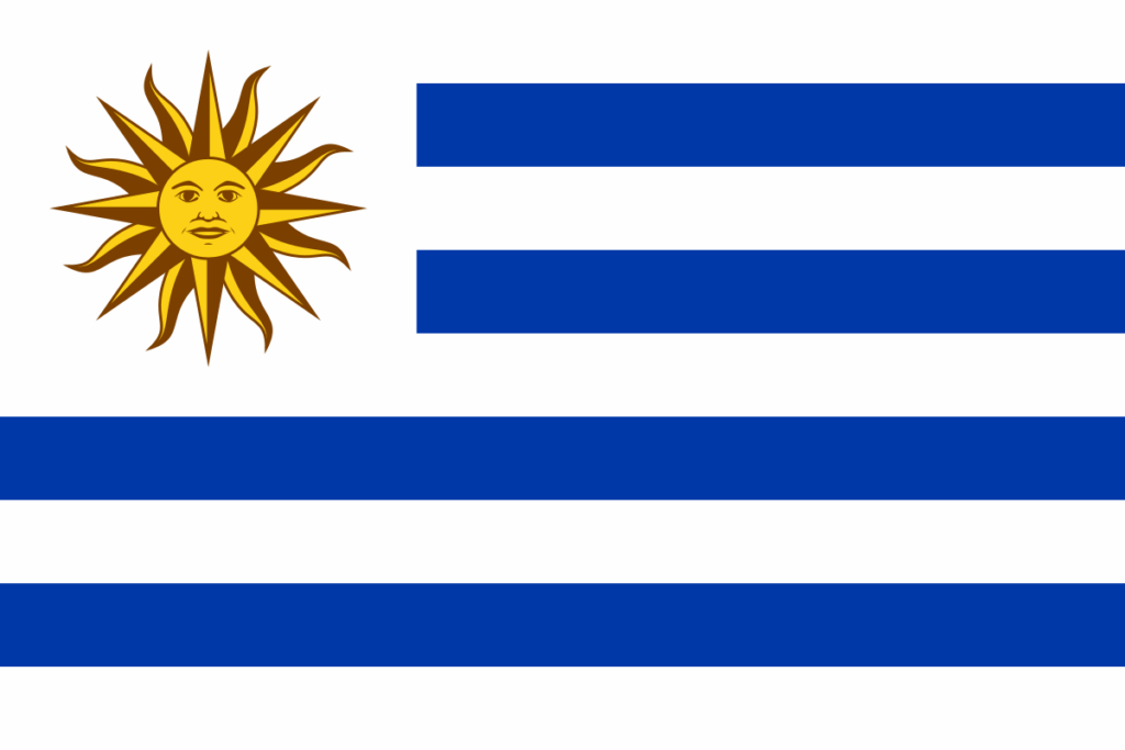 A bandeira do Uruguai. 