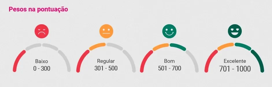 No Serasa, o score de crédito pode ir do 0 a 1000 - quanto maior, mais chances de obter crédito.