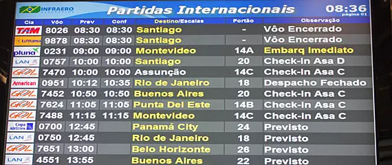 Outra invenção brasileira é o painel eletrônico, utilizado em todo o mundo. 