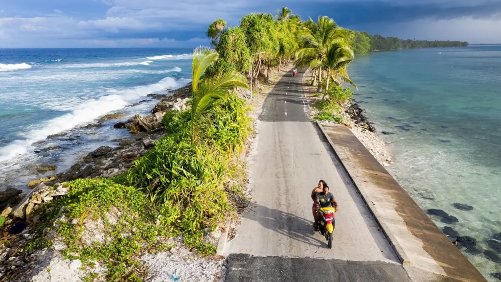 Localizado no Oceano Pacífico, Tuvalu pode desaparecer devido ao aumento do nível do mar. 